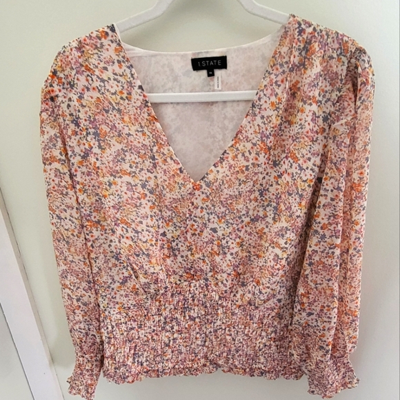 1. State Tops - 1. State Sweet Blooms Smocked Waist Blouse